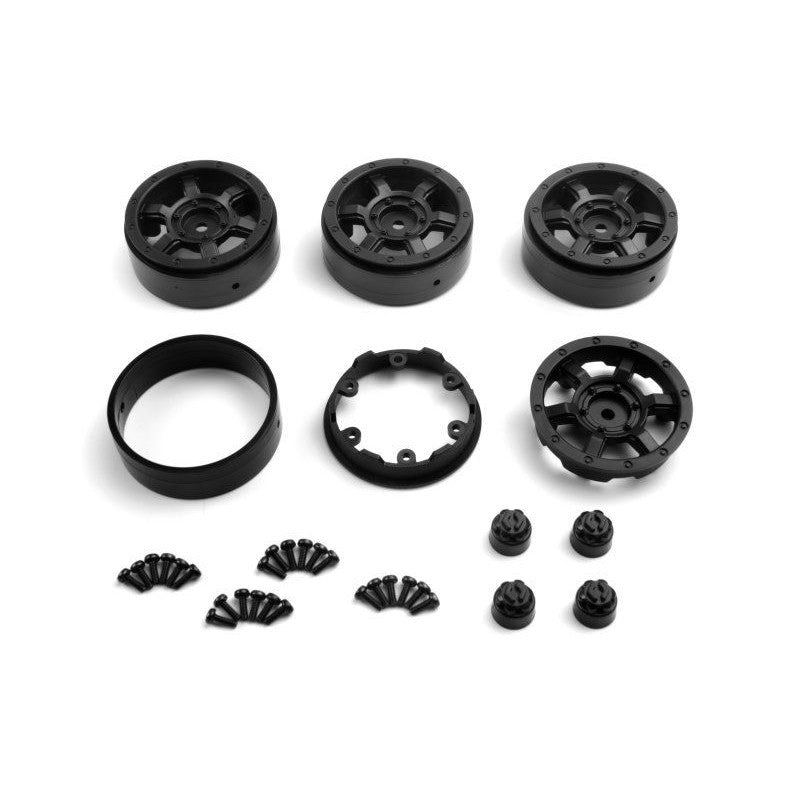 Image of CC-6 Beadlock Wheel 1.3in (Black/4pcs)