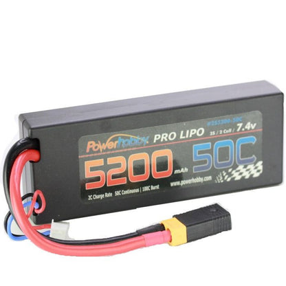 Image of 5200mAh 7.4V 2S 50C LiPo Battery with Hardwired XT60