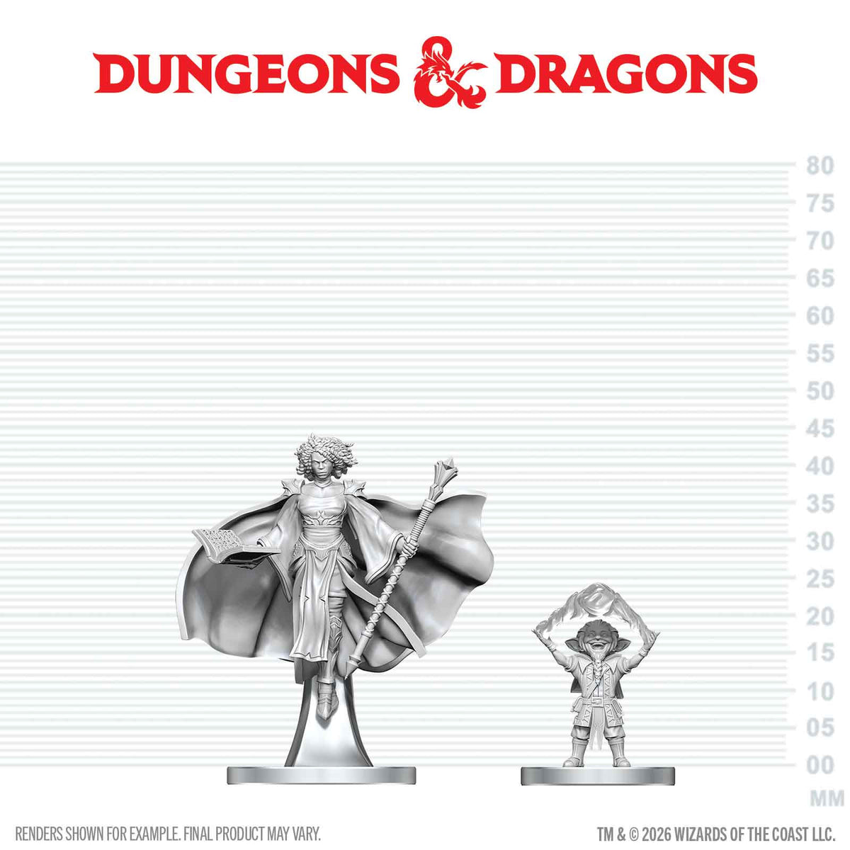 DND NOLZUR'S MARVELOUS UNPAINTED MINIATURES: W29 GNOME WARLOCK N AASIMAR WIZARD