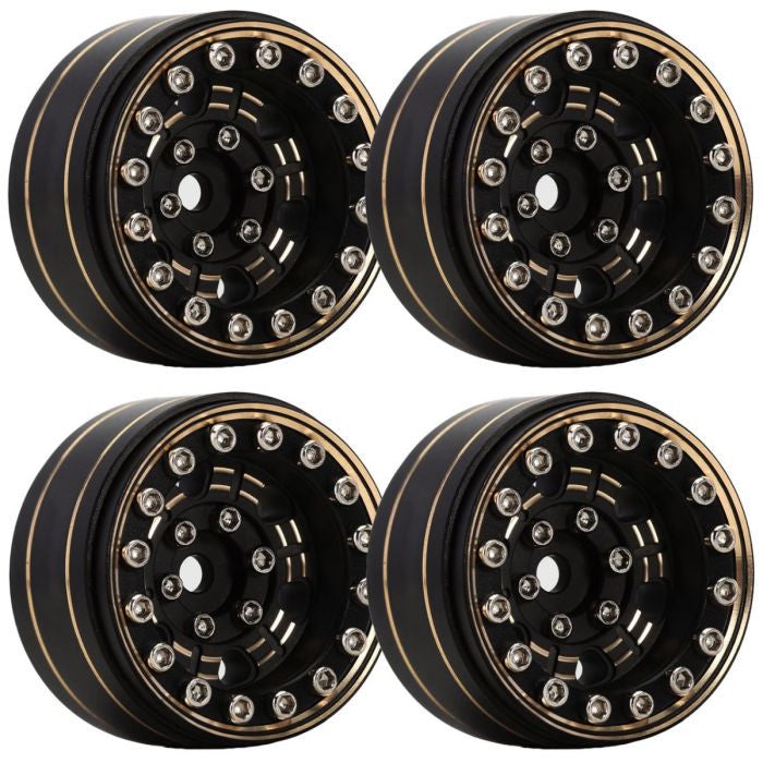 Image of 1.0" Z1 Brass Beadlock Crawler Wheels, for 1/24 Axial  SCX24