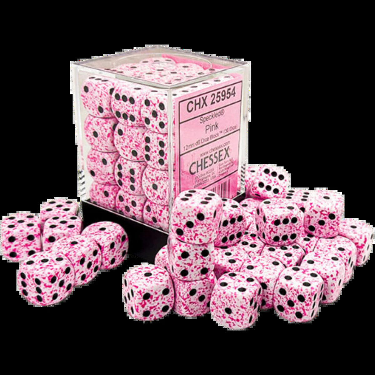SPECKLED 12MM D6 PINK DICE BLOCK