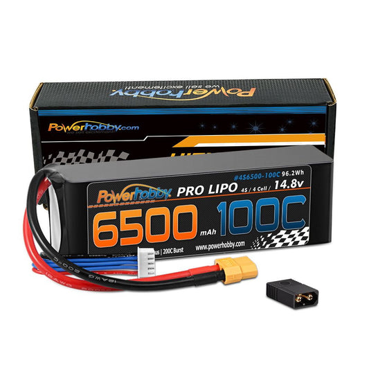 Image of 4s 14.8v 6500mah 100c Lipo Battery w XT60 Plug +  Adapter