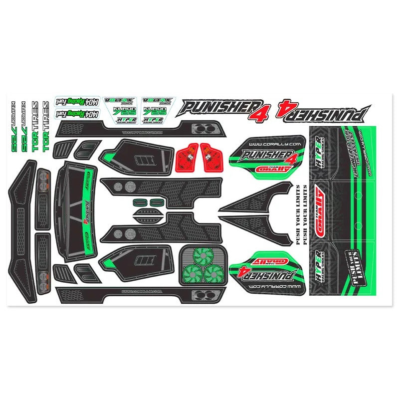 Image of Body Decal Sheet - Punisher 4 - Pre-Cut - Color Green - 1pc