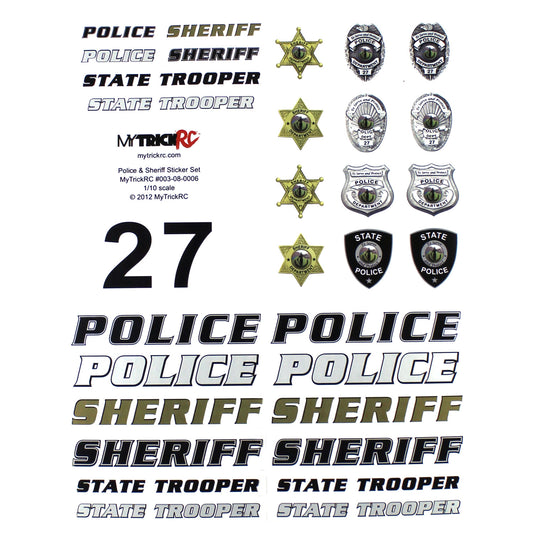 Image of Police / Sheriff Decal Set - Realistic 1:10 Scale Decal