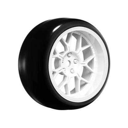 Image of 14 Spoke Gloss White 1/10 Wheel Mounted Drift Tire, 2, 4