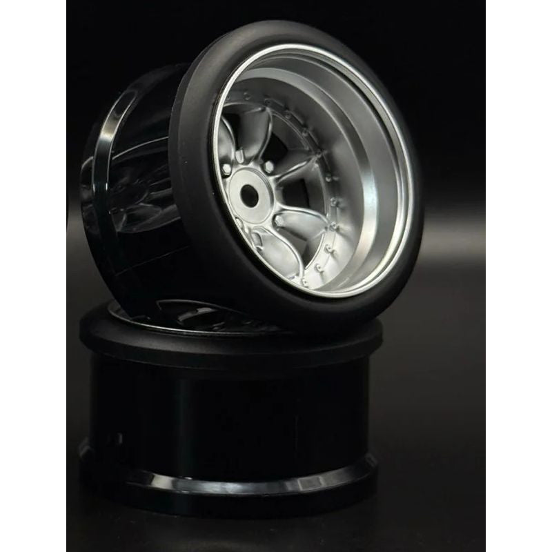 Image of Pana 8-Spoke Style 1/10 Silver Rims, 8mm Offset