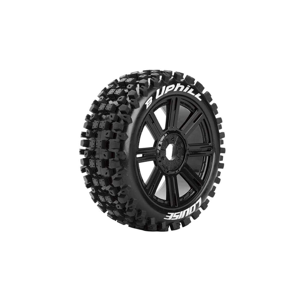Image of B-Uphill 1/8 Off-Road Buggy Tires, 17mm Hex, Mounted on