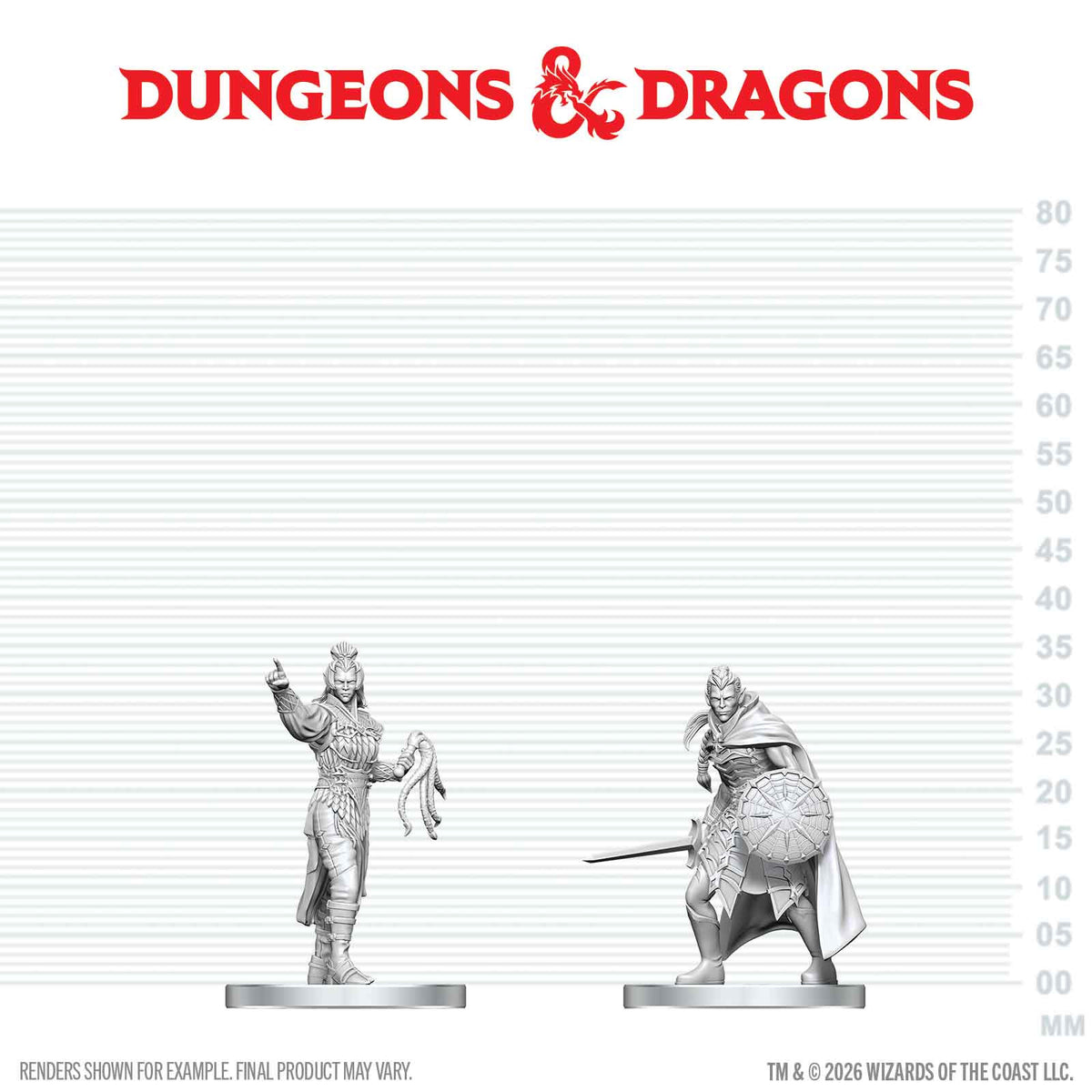 DND NOLZUR'S MARVELOUS UNPAINTED MINIATURES: W29 DROW ELITE WARRIOR N DROW PRIESTESS OF LOLTH