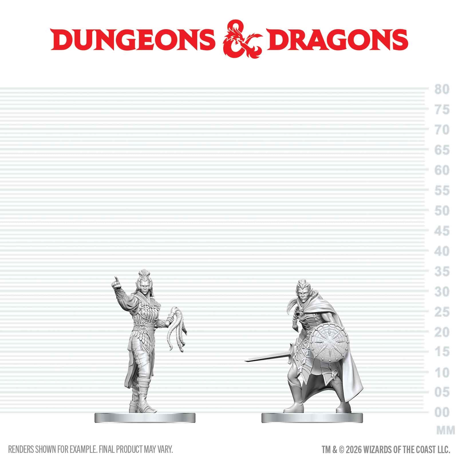 DND NOLZUR'S MARVELOUS UNPAINTED MINIATURES: W29 DROW ELITE WARRIOR N DROW PRIESTESS OF LOLTH