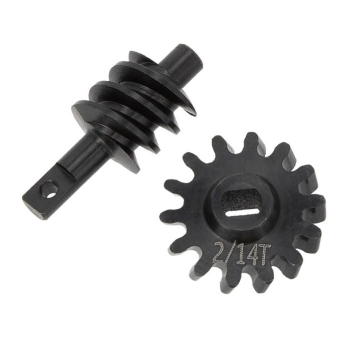 Image of Steel Overdrive Gears Diff Worm Set 2T/14T, Overdrive 23%