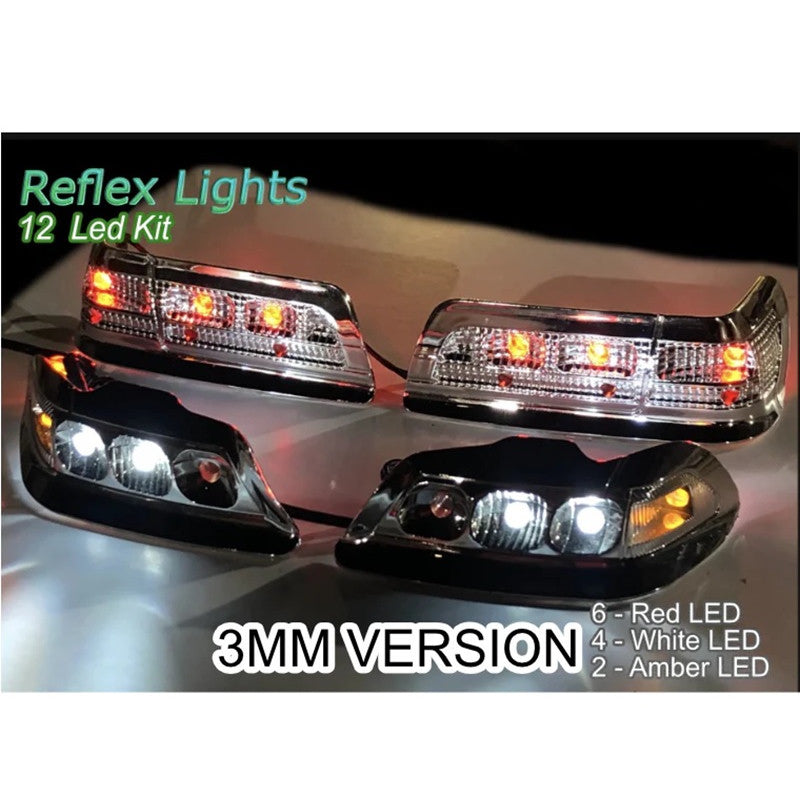 Image of 3mm Lights White (12 LED) 6 Red, 4 White, 2 Amber