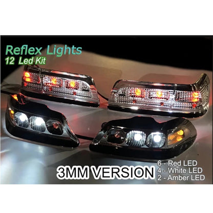 Image of 3mm Lights White (12 LED) 6 Red, 4 White, 2 Amber