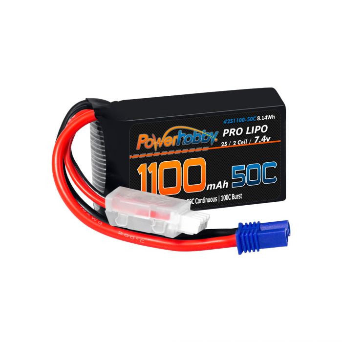 Image of 2S 1100mAh 50C LiPo Battery w/ EC2 Plug: Losi Mini-T/B, JRX2