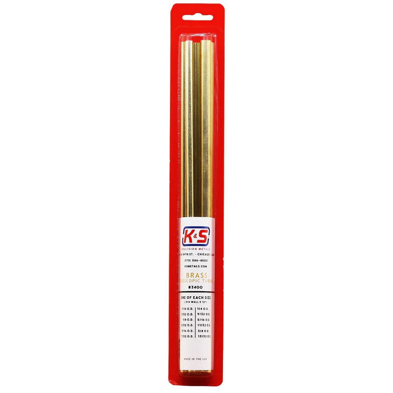 Image of Round Brass Telescopic Tubing Assortment Small