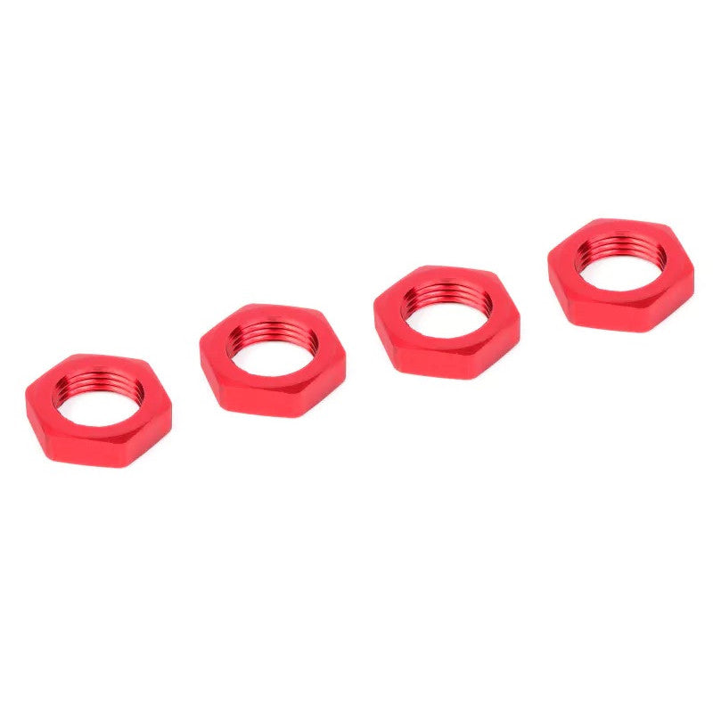 Image of Wheel Nut - Serrated - Aluminum - Red - 4