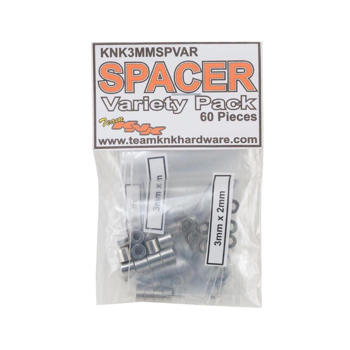 60 Piece 3mm Aluminum Spacer Variety Pack - Natural