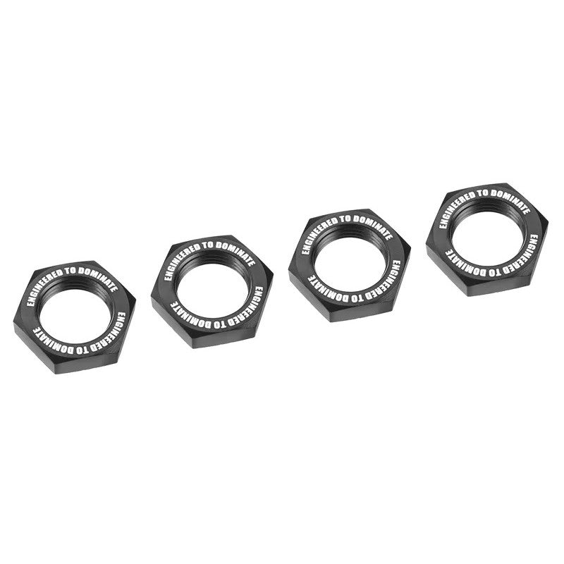 Image of Wheel Nut - Serrated - Aluminum - Black - 4pcs