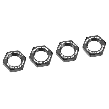 Image of Wheel Nut - Serrated - Aluminum - Black - 4pcs