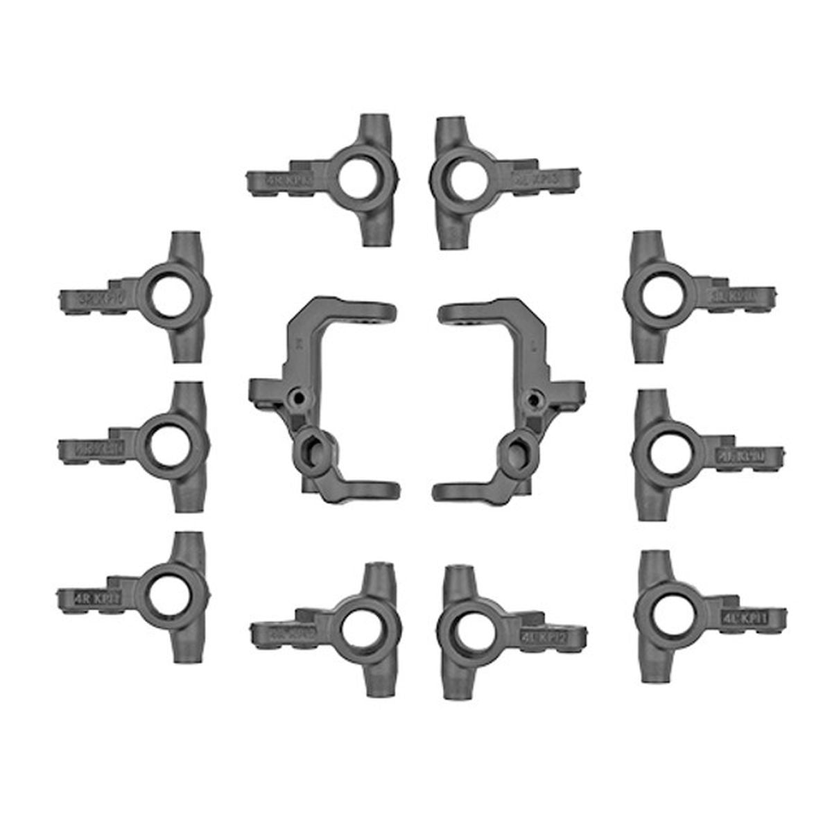 Image of RC10T7 FT V2 Caster and Steering Blocks, Carbon