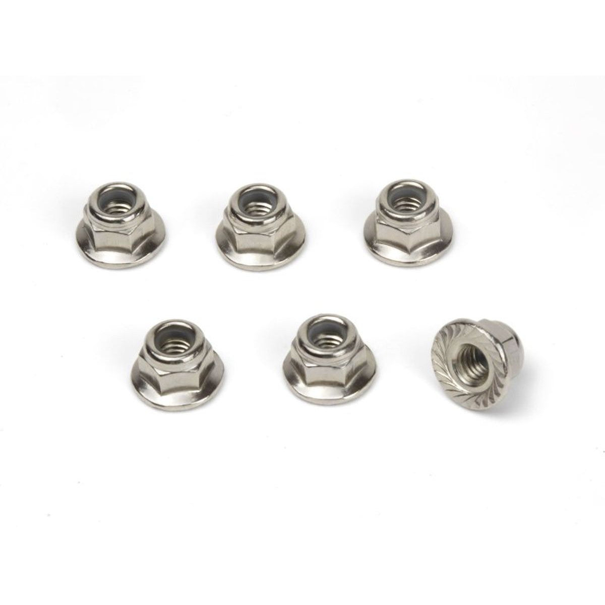 Image of M4 Flanged Lock Nuts (6pcs)