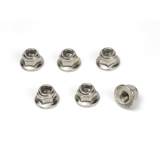 Image of M4 Flanged Lock Nuts (6pcs)