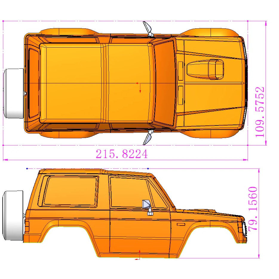 Image of MSA-1E 2.0 Mitsubishi Pajero XL-W Painted Body Set