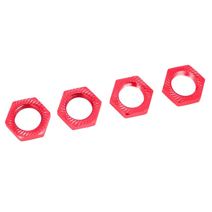Image of Wheel Nut - Serrated - Aluminum - Red - 4