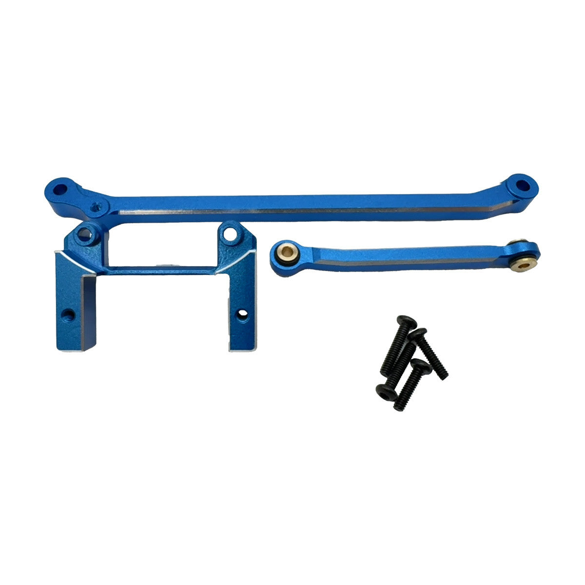 Image of Aluminum Servo Mount & Steering Link (Blue)