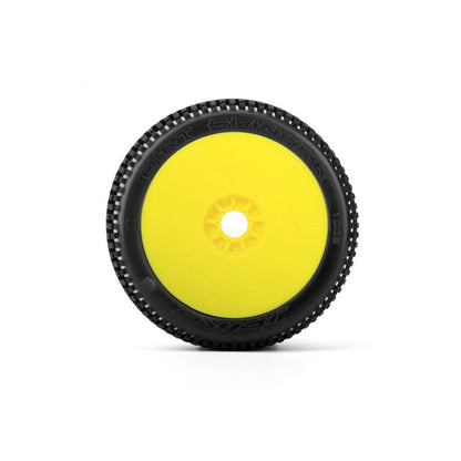 Image of Dirt Slinger 1/8 Buggy Mounted Tires Yellow Wheels (2)
