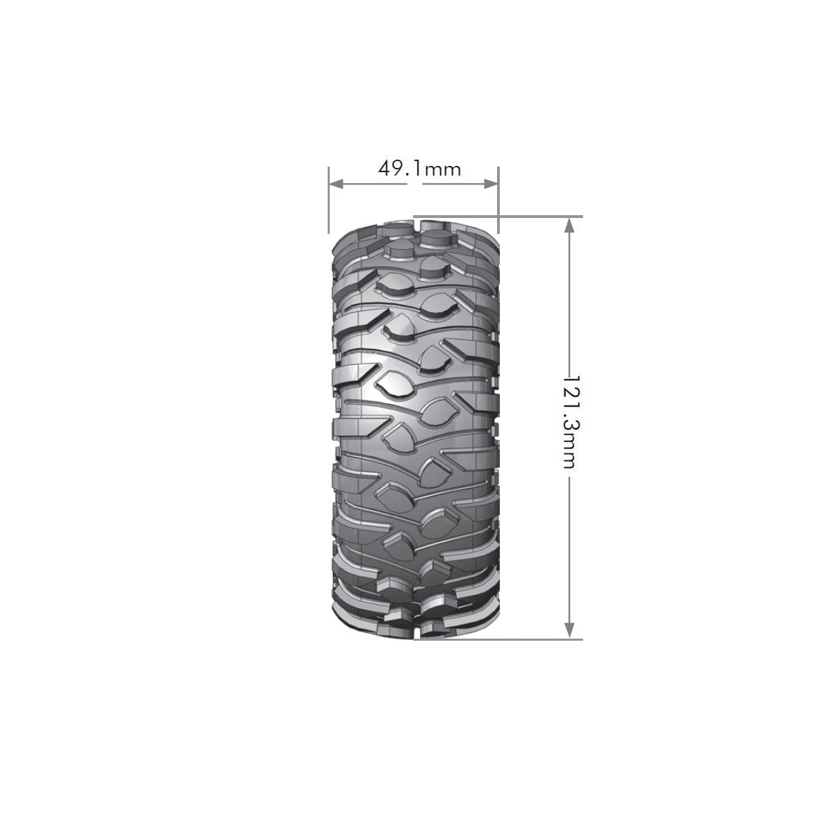 Image of CR-Rowdy 1/10 1.9" Crawler Tires, 12mm Hex, Super Soft,