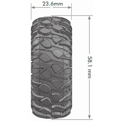 Image of CR-Rowdy 1/18, 1/24 1.0" Crawler Tires, 7mm Hex, Super