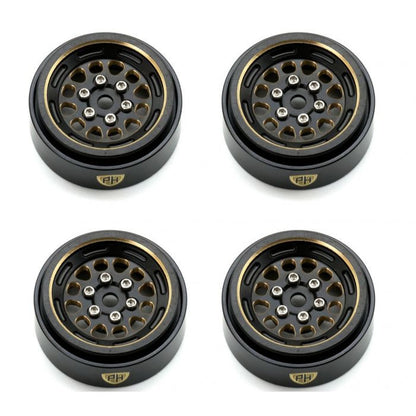 Image of 1.0" Black Brass Beadlock Crawler Wheels, for, 1/24