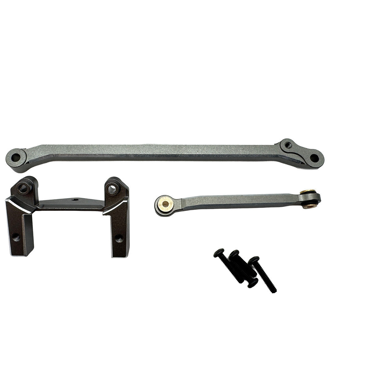 Image of Aluminum Servo Mount & Steering Link Set (Gunmetal)