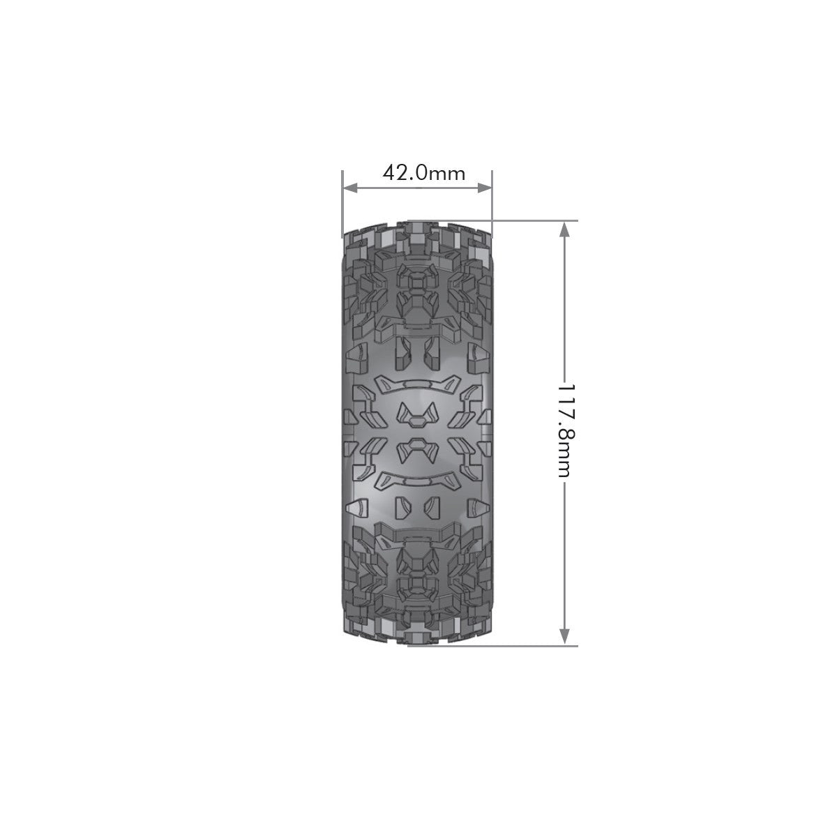 Image of B-Pioneer 1/8 Off-Road Buggy Tires, 17mm Hex, Mounted on