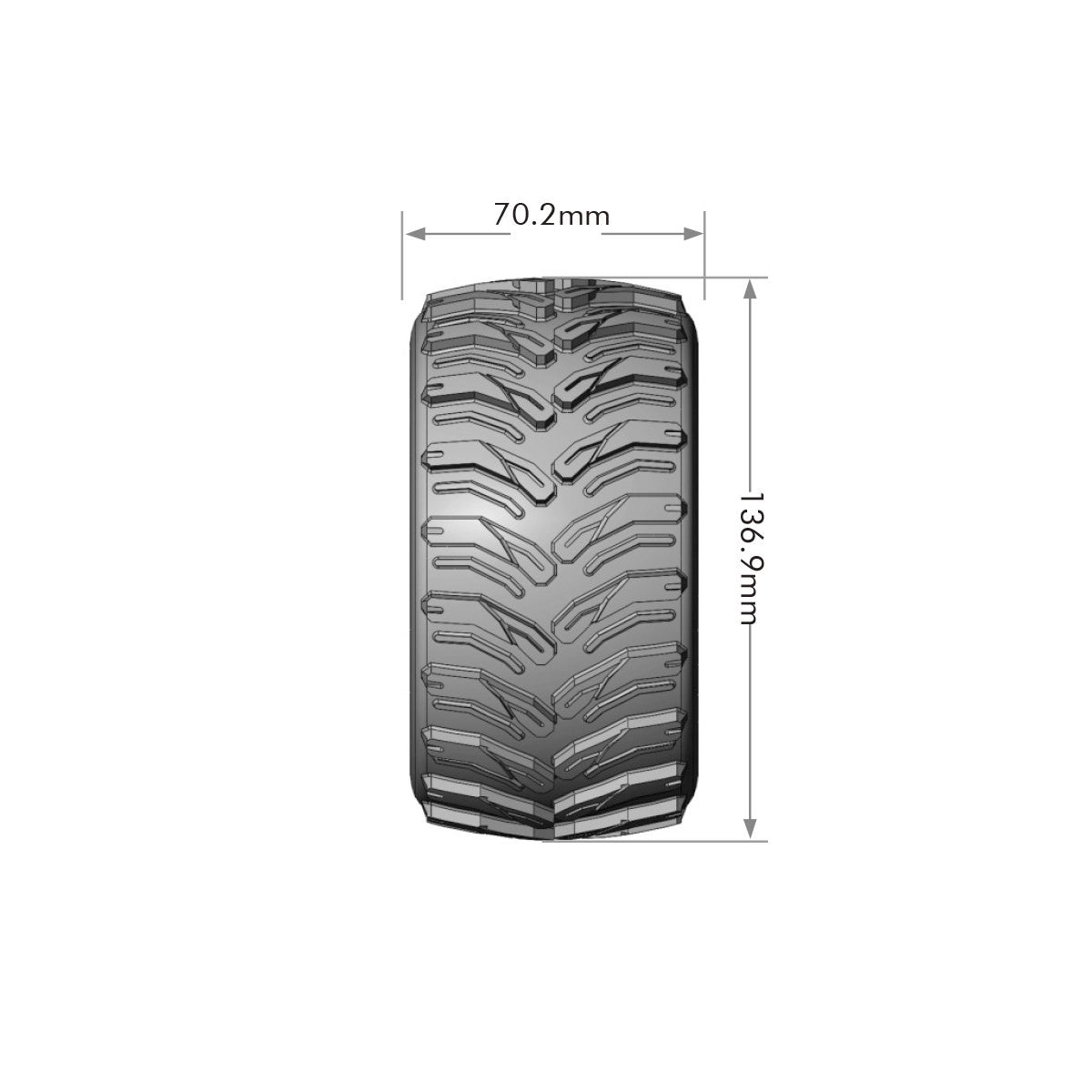 Image of MFT MT-Cyclone 1/10 Monster Truck Tires, 1/2" Offset, 17mm