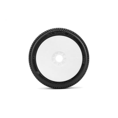 Image of Block In 1/8 Buggy Mounted Tires White Wheels (2)