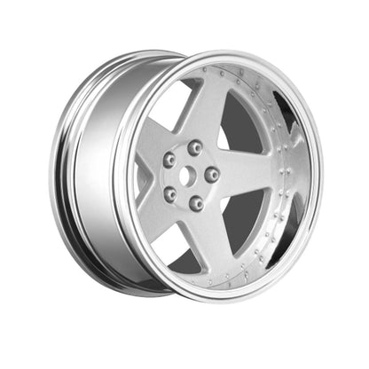 Image of 5 Spoke Matte Silver 1/10 Wheel Mounted Drift Tire, 2, 4