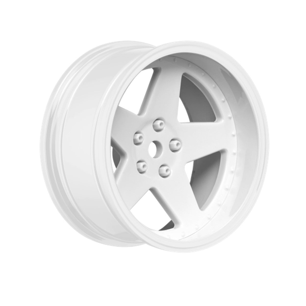 Image of 5 Spoke Gloss White 1/10 Wheel Mounted Drift Tire, 2, 4, 6, 8
