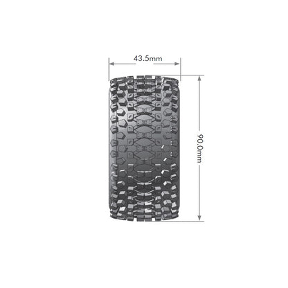 Image of ST-Uphill 1/16 Stadium Truck Tires, 12mm Hex, Soft, Mounted