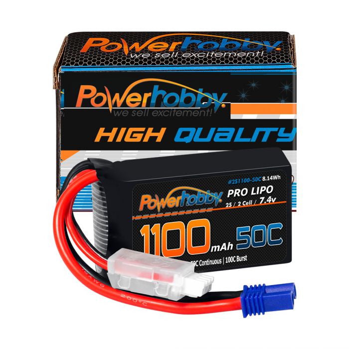 Image of 2S 1100mAh 50C LiPo Battery w/ EC2 Plug: Losi Mini-T/B, JRX2