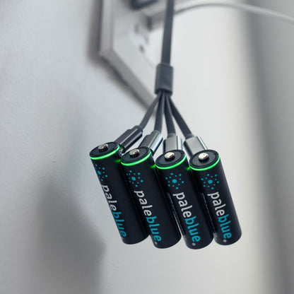 Image of Pale Blue Lithium Ion Rechargeable AA Batteries 4pk