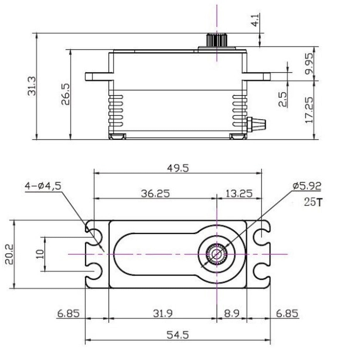 Image of 299LP Special Edition Purple High Profile Brushless Servo
