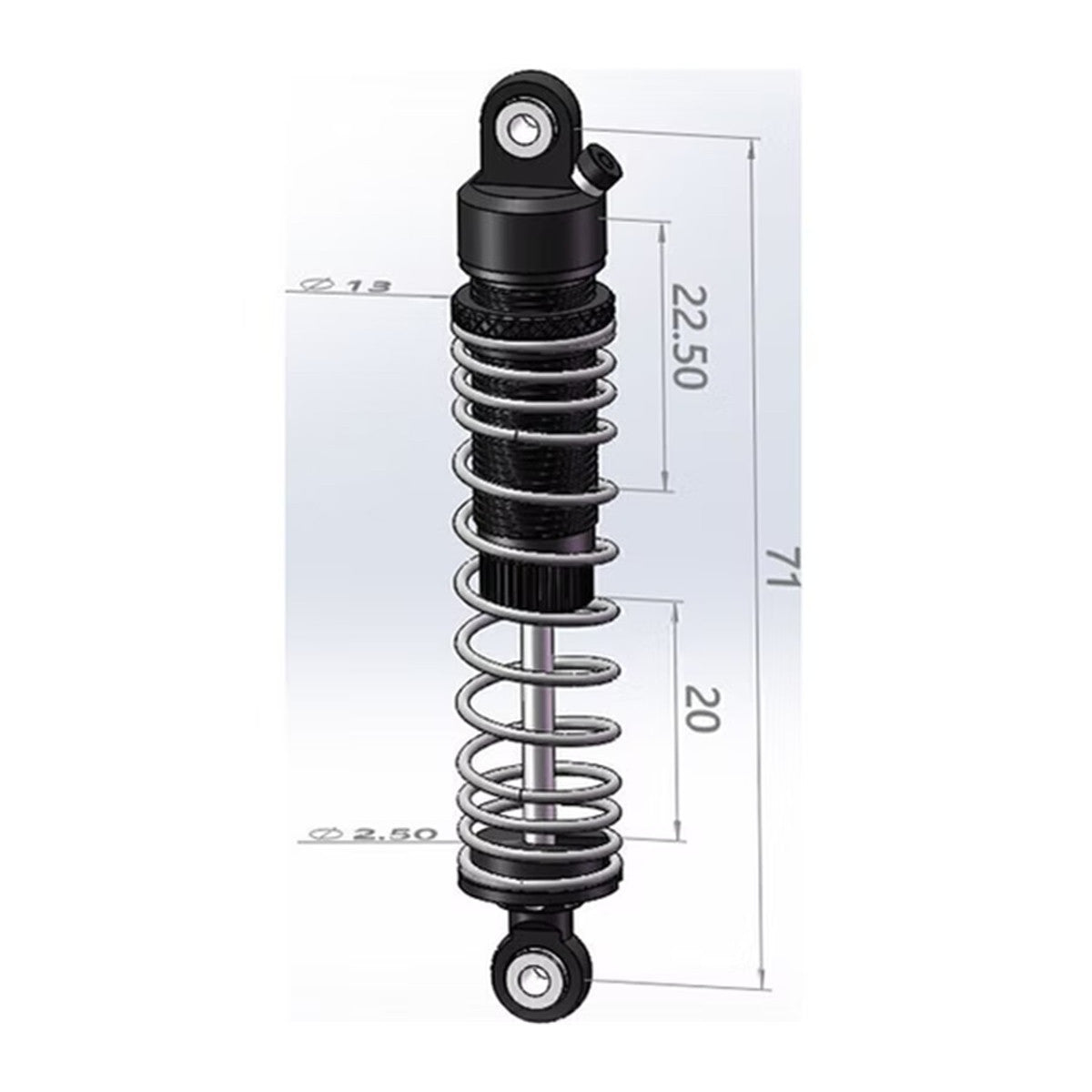 Image of Aluminum Damper Shock 71mm (2) - Grom MT