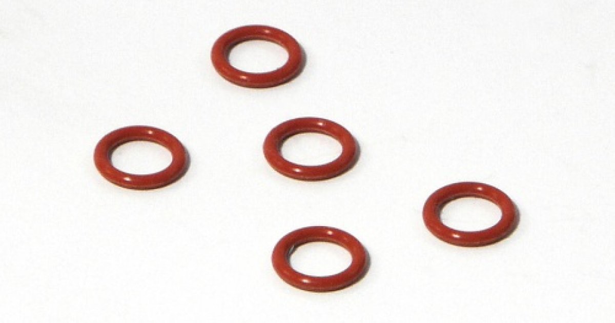 Silicone O-Ring Red (5) SS-045, Red, 4.5X6.6mm Silicone O-Rings (5pcs