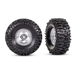 TRX-4M Tire & Wheel Assembled 1.0 Satin Chrome Mickey Thompson Baja Pro Xs 2.4 x 1.0
