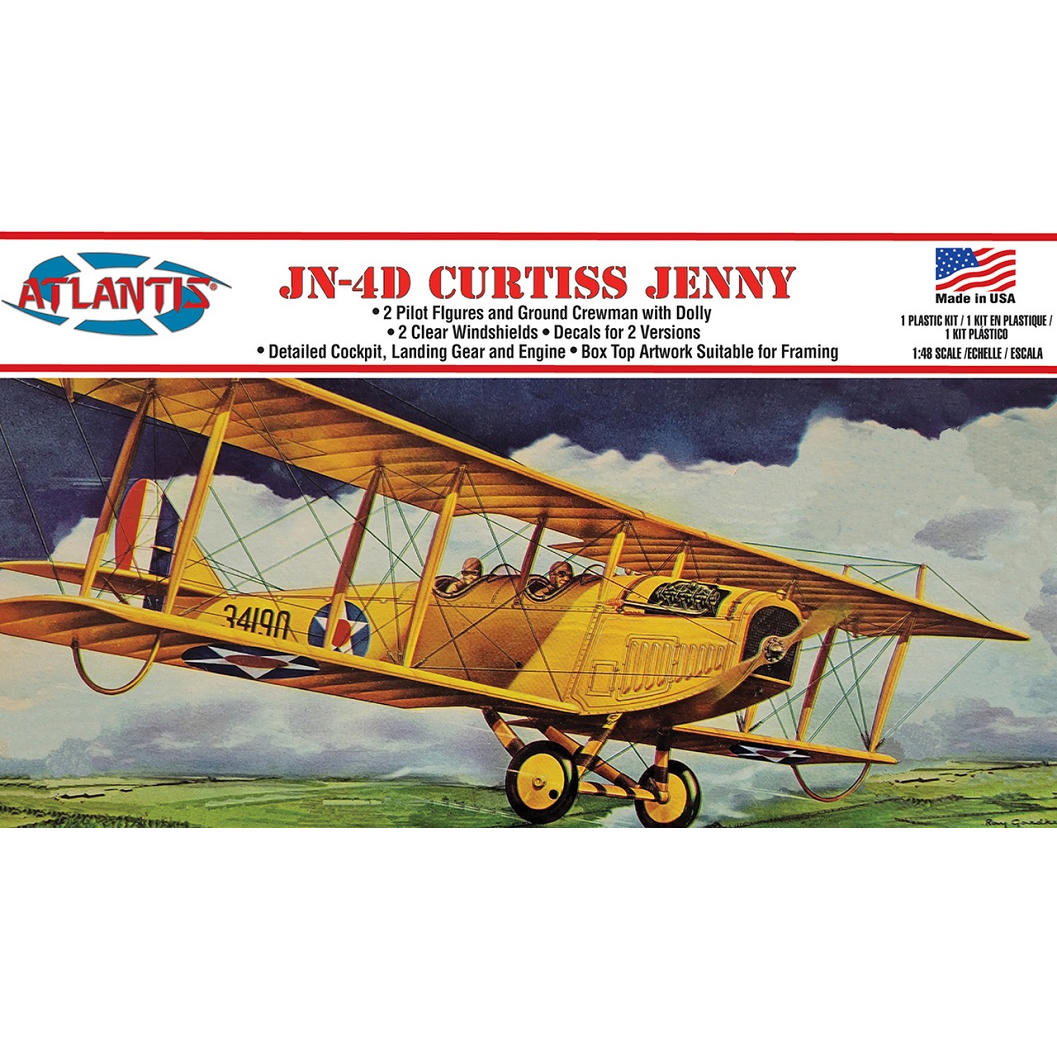 Image of 1/48 Curtiss Jenny JN-4 Airplane Plastic Model Kit