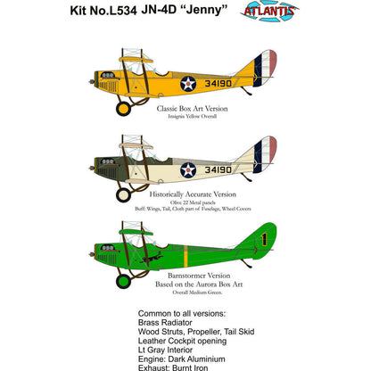Image of 1/48 Curtiss Jenny JN-4 Airplane Plastic Model Kit
