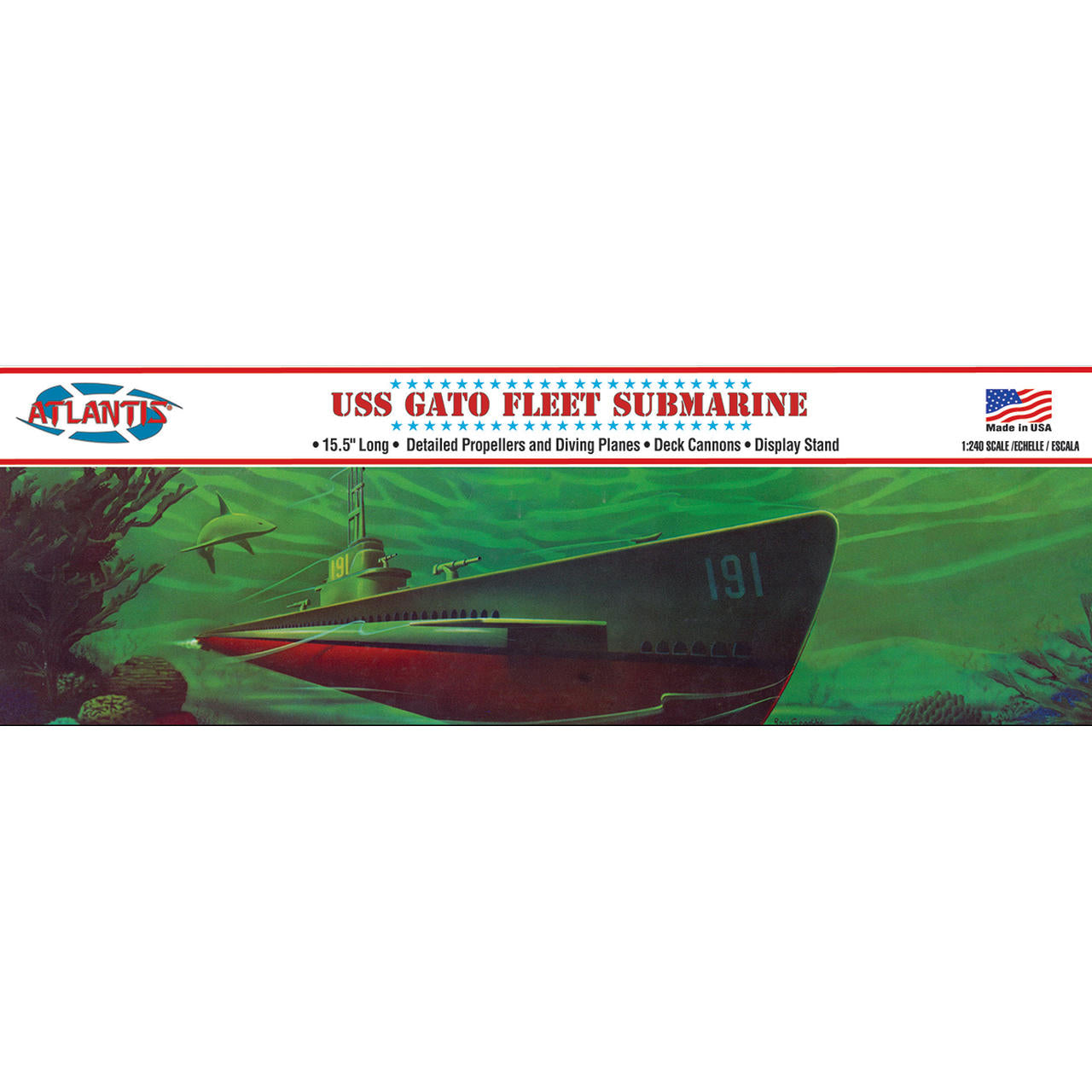 Image of 1/240 WWII Gato Class Fleet Submarine Plastic Model Kit