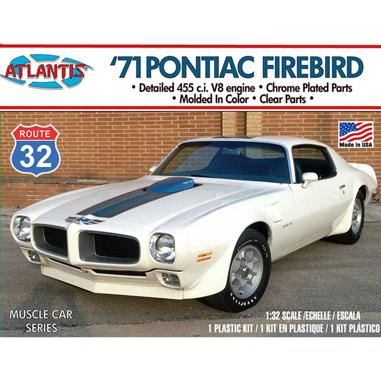 Image of '71 Pontiac Firebird Plastic Model Kit Lvl 2 Atlantis Models 1971 M2009