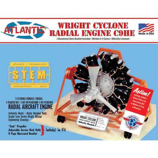 Image of 1/12 Wright Cyclone 9 Radial Engine STEM Plastic Model Kit